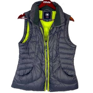 Halifax Traders Womens Down and Feather Puffer Vest Sz Large Packable Gray Green